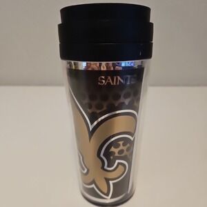 New Orleans Saints Tumbler With Lid NFL Football 16oz Cup Mug Coffee Drinks